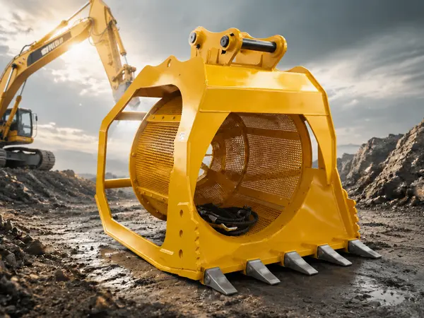 Excavator rotating screening bucket: Making material processing a seamless process